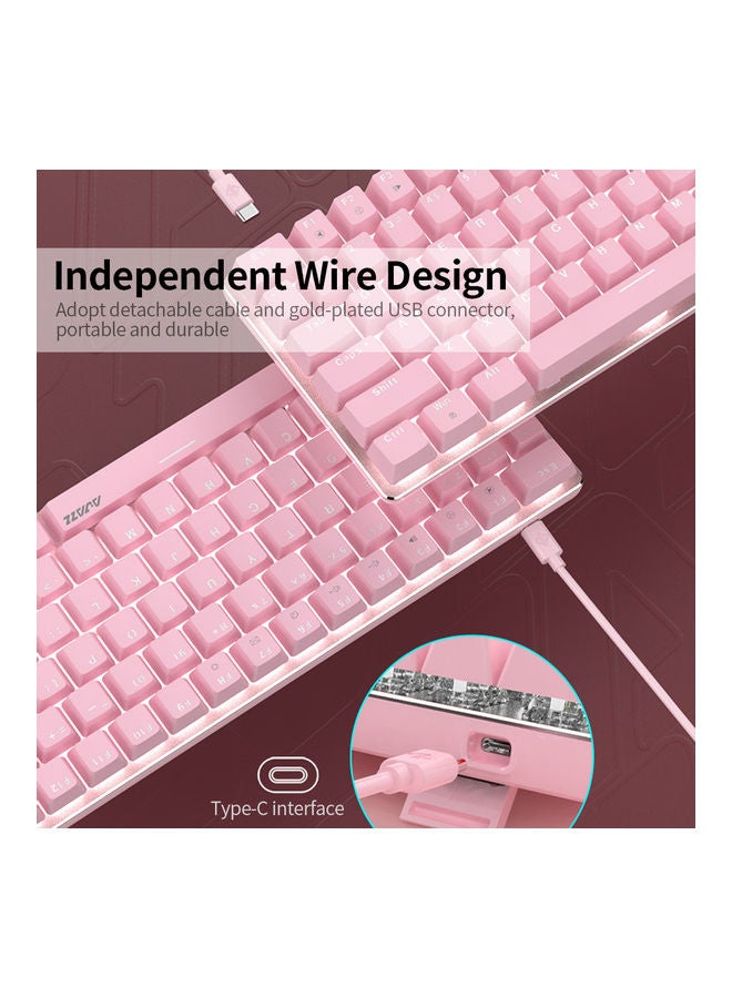 Ajazz AK33 Mechanical Gaming Keyboard Black Blue Switch 82 Keys for PC Games Laptop Ergonomic LED Backlit Pink  - Image 5