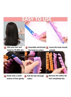 XiuWoo 30-Piece Heatless Magic Hair Curlers Set Multicolour  - Image 3