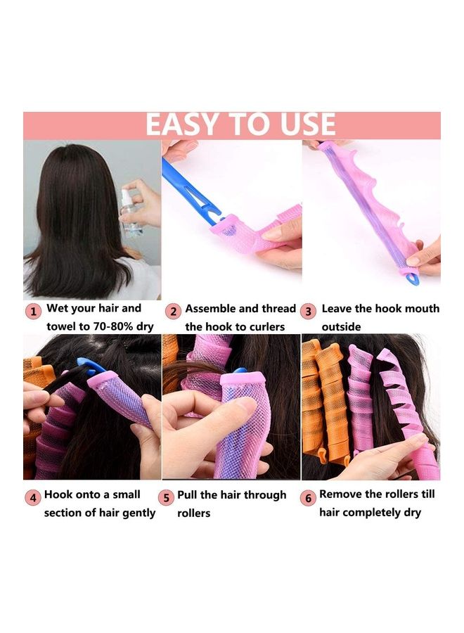 XiuWoo 30-Piece Heatless Magic Hair Curlers Set Multicolour - Image 3