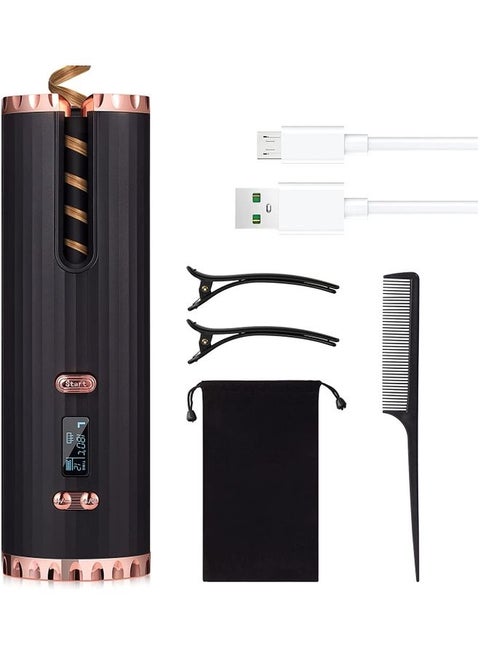 Wireless Automatic Hair Curler With Adjustable Temperature And Timer Multicolour