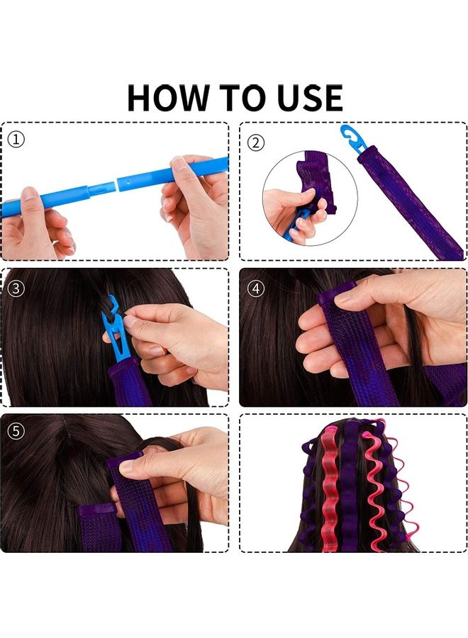 شو وو طقم بكرات شعر حلزونية لتجعيد الشعر بتصميم يشبه تموج الماء من 24 قطعة متعدد الألوان - Image 5