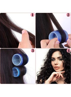 XiuWoo 15-Piece Self Grip Hair Rollers Set Blue  - Image 3