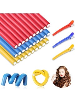 XiuWoo 30-Pieces Flexible Curling Rods Twist Hair Curlers Multicolour  - Image 1