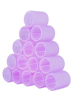 XiuWoo 15-Piece Self Grip Hair Rollers Set Purple  - Image 1