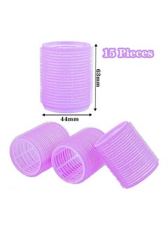 XiuWoo 15-Piece Self Grip Hair Rollers Set Purple  - Image 2