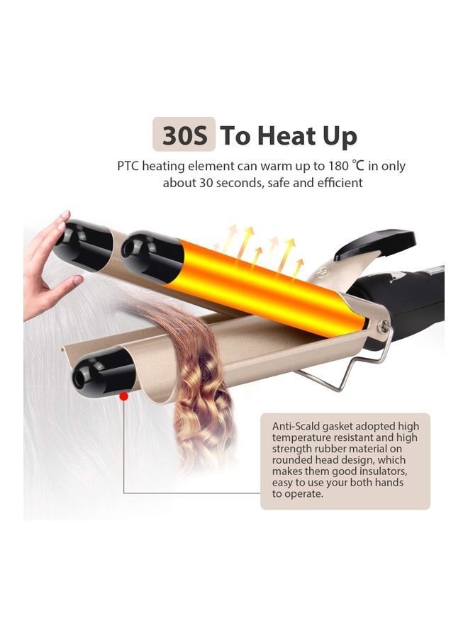 XiuWoo Hair Curler Waver 3 Barrel Curling Iron Multicolour - Image 3