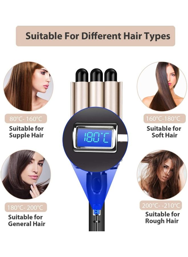 XiuWoo Hair Curler Waver 3 Barrel Curling Iron Multicolour - Image 5
