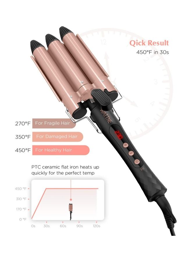 XiuWoo 3 Barrel Professional Mermaid Waves Curling Iron 25mm Multicolour - Image 5