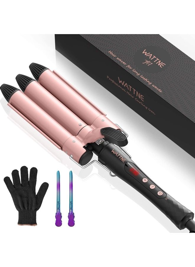 XiuWoo 3 Barrel Professional Mermaid Waves Curling Iron 25mm Multicolour - Image 1
