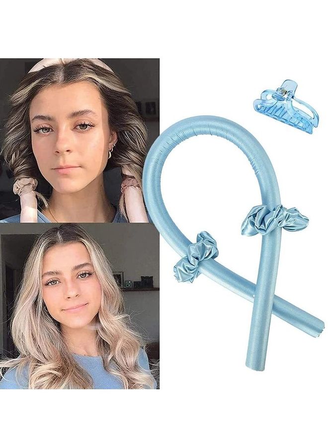 شو وو مجموعة بكرات تمويج الشعر بدون استخدام الحرارة أزرق - Image 2