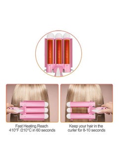 XiuWoo 3 Barrel Waver Hair Curler Pink/White  - Image 4