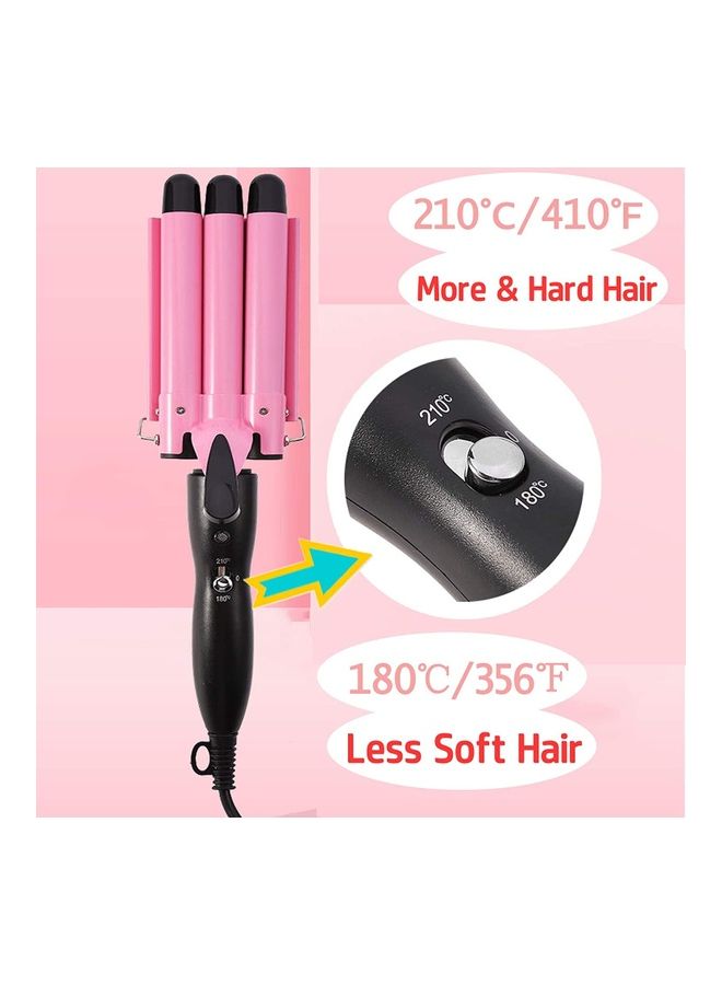 XiuWoo Adjustable 3 Barrel Hair Waver Curling Iron Wand Temperature Multicolour - Image 3