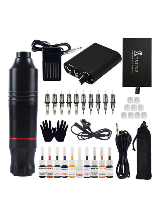 Generic Portable Tattoo Kit Machine Set Black/Silver  - Image 1