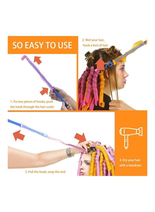 XiuWoo Heatless Hair Rollers Spiral Curlers Set 55cm Multicolour - Image 4