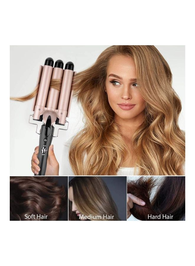 XiuWoo 3 Barrel Hair Curling Iron Black/Rose Gold - Image 3
