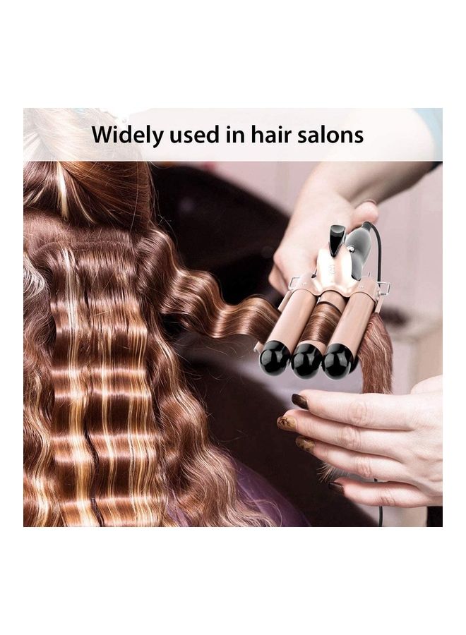 XiuWoo 3 Barrel Hair Curling Iron Black/Rose Gold - Image 4