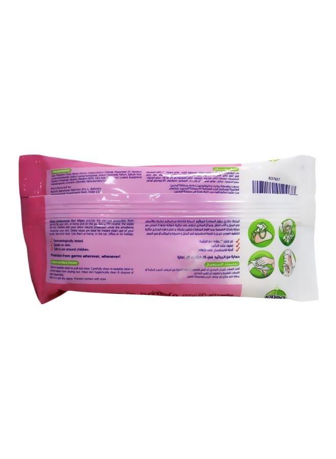 Dettol 10-Piece Skincare Anti-Bacterial Skin Wipes Pink/White/Green - Image 2