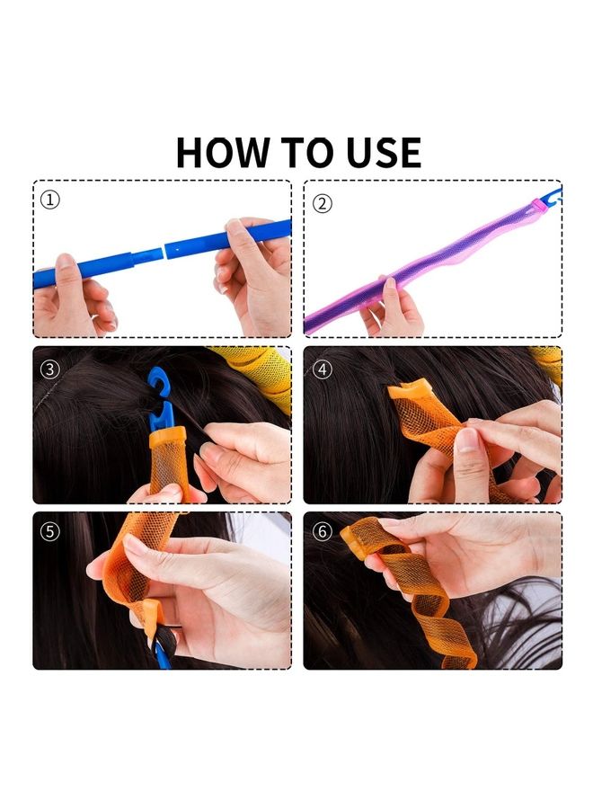 شو وو طقم بكرات شعر حلزونية لتجعيد الشعر مقاس 20 سم من 36 قطعة متعدد الألوان - Image 5