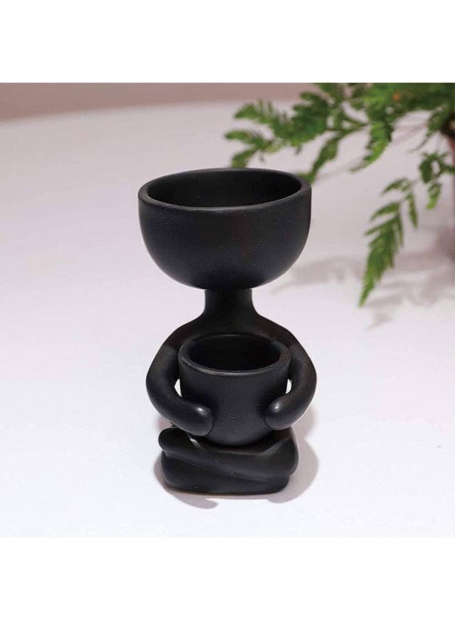 XiuWoo Human Shaped Succulent Ceramic Flower Pot Vase White One Size - Image 2