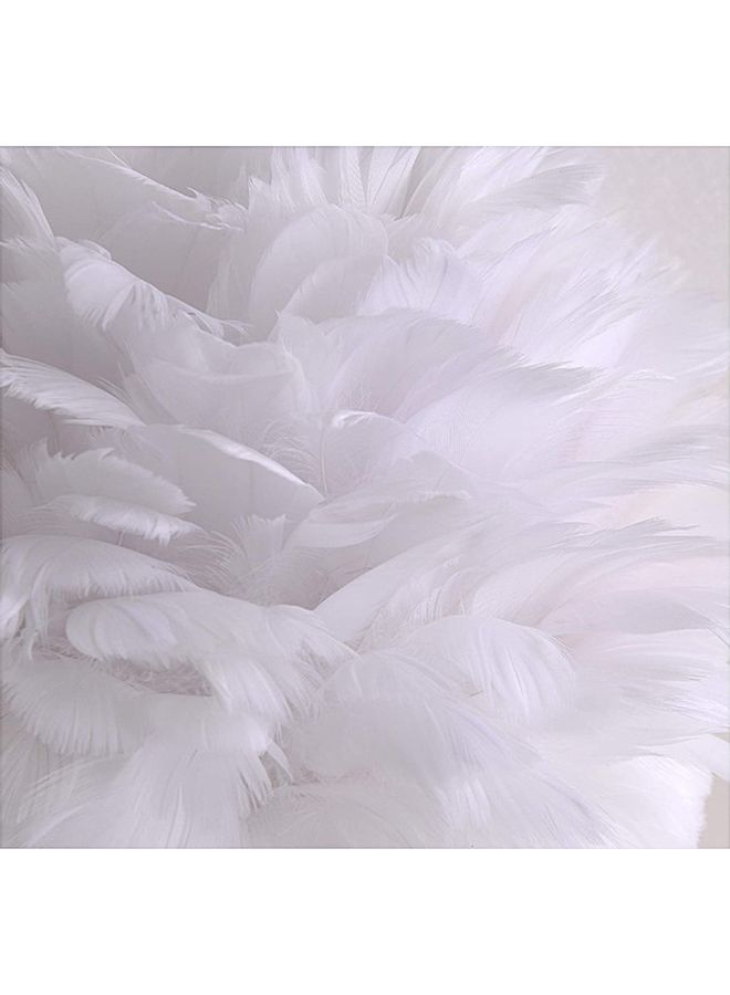 XiuWoo - Decorative LED Bedside Feather Design Table Lamp White/Golden - Image 1