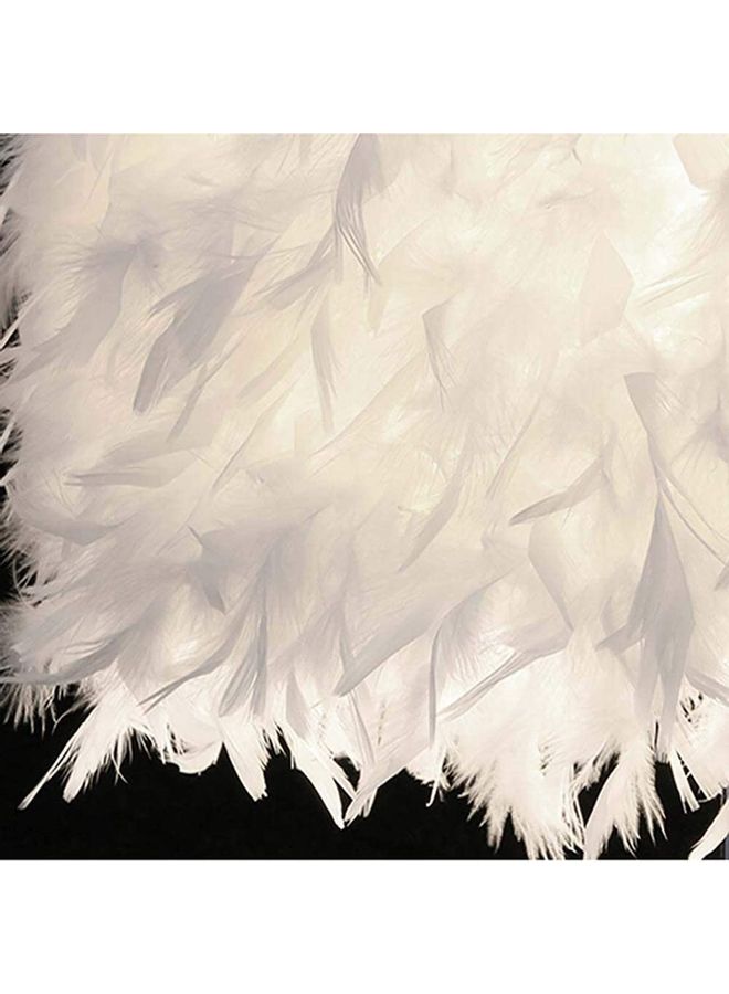 XiuWoo Decorative Heart Shape Feather Design Table Lamp White - Image 2