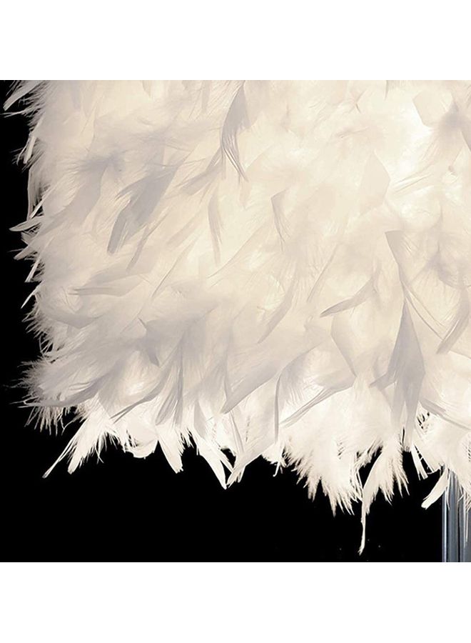 شو وو مصباح طاولة LED يُوضع بجانب السرير للزينة بتصميم ريش أبيض/فضي - Image 2