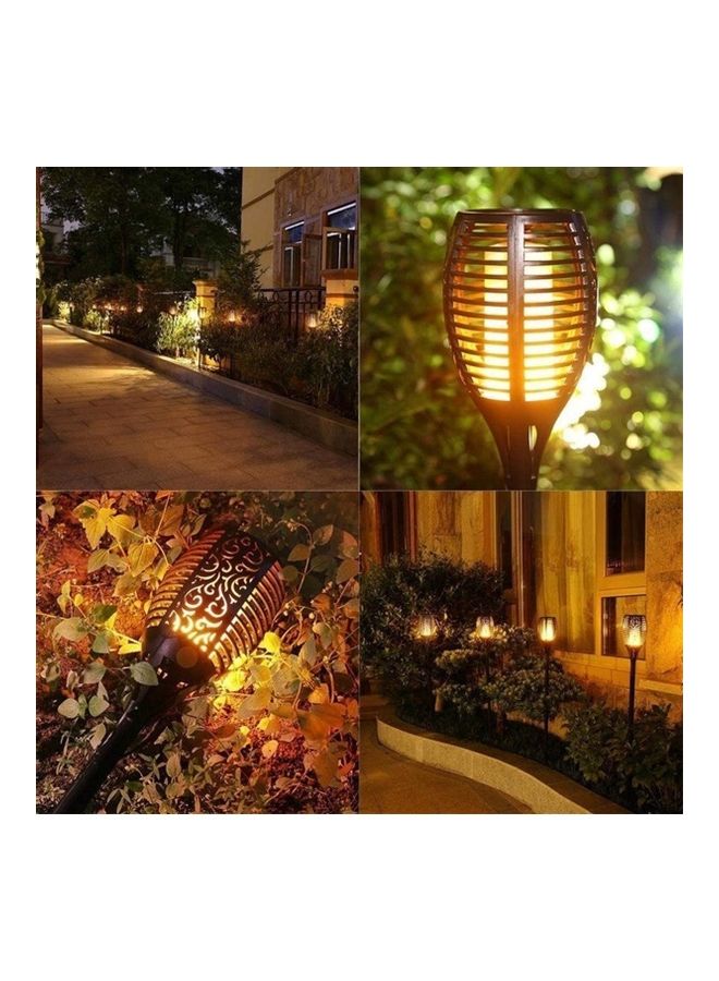 شو وو مصباح LED يعمل بالطاقة الشمسية على شكل شعلة للأماكن الخارجية من 4 قطع أسود/ أصفر - Image 2