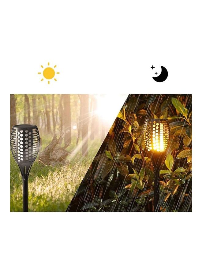 شو وو مصباح LED يعمل بالطاقة الشمسية على شكل شعلة للأماكن الخارجية من 4 قطع أسود/ أصفر - Image 4