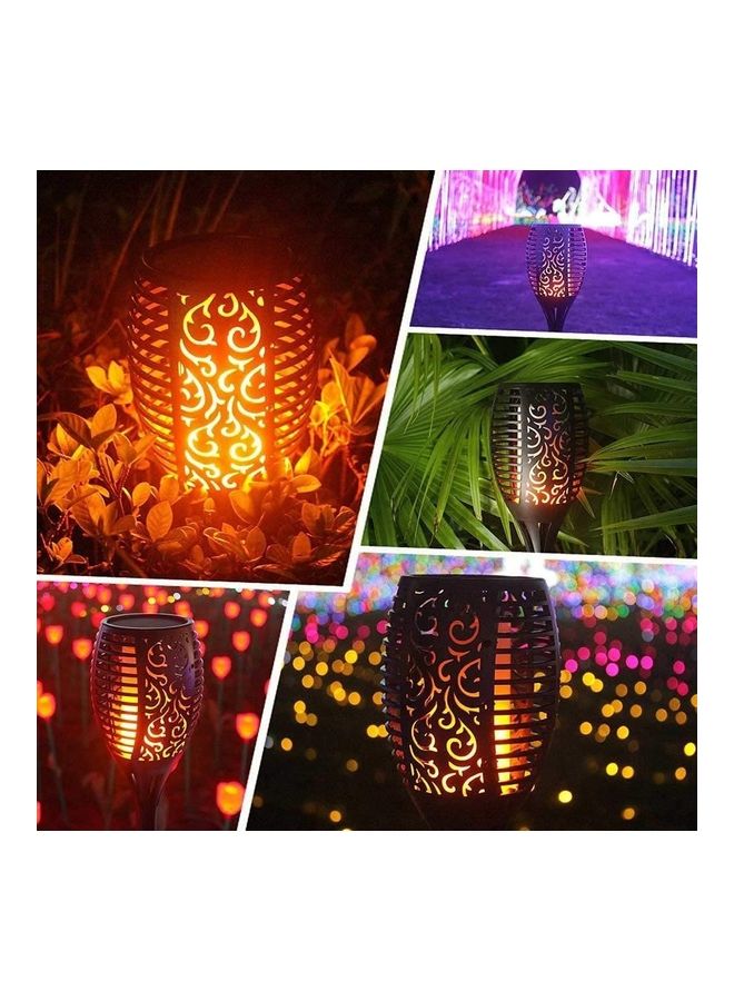 شو وو مصباح LED بتصميم لهب يعمل بالطاقة الشمسية للأماكن خارجية من قطعتين أسود/ أصفر - Image 4