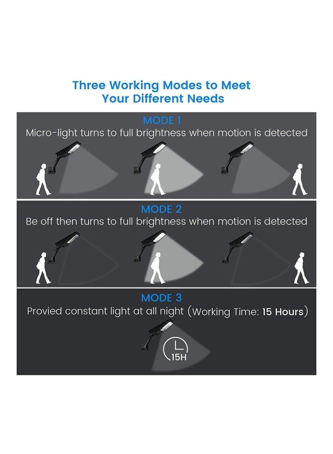شو وو ضوء LED للأماكن الخارجية ضد الماء ويعمل بالطاقة الشمسية مع جهاز تحكم عن بعد أسود/فضي - Image 4