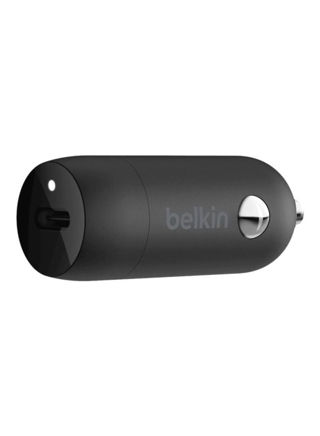 belkin - BoostCharge Car Charger Type C Fast Usb C 20W, Car Mobile Charger, Car Charger Fast Charging, Car Charger For Iphone 15, 14, 13, 12, Samsung Galaxy S24, S23, Google Pixel, Sony, Ipad And Tablets Black - Image 1