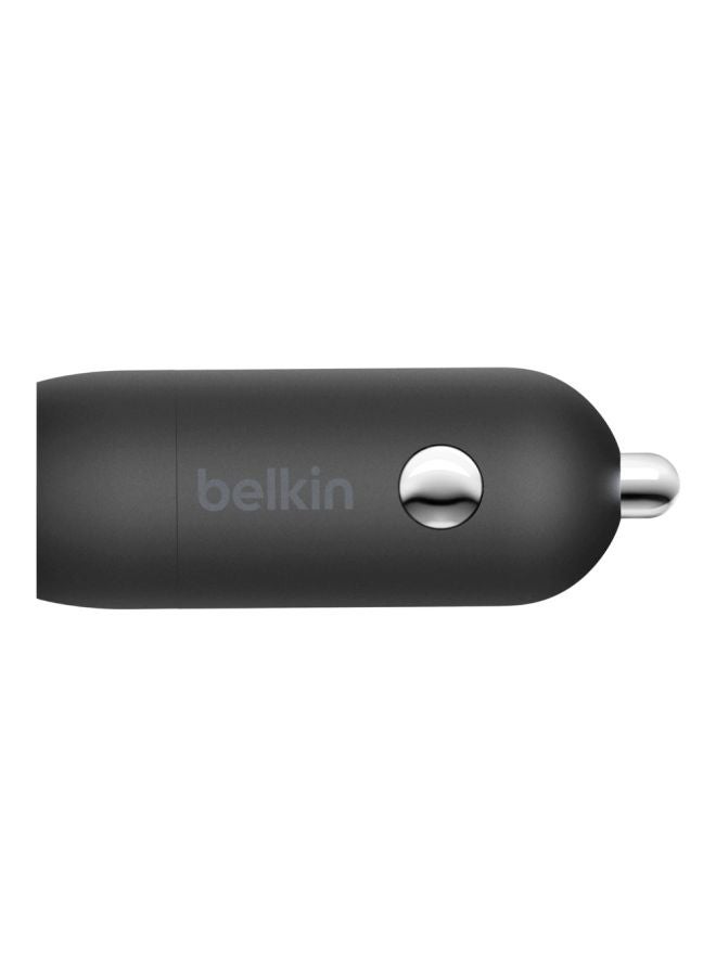 belkin - BoostCharge Car Charger Type C Fast Usb C 20W, Car Mobile Charger, Car Charger Fast Charging, Car Charger For Iphone 15, 14, 13, 12, Samsung Galaxy S24, S23, Google Pixel, Sony, Ipad And Tablets Black - Image 1