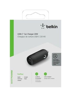 belkin BoostCharge Car Charger Type C Fast Usb C 20W, Car Mobile Charger, Car Charger Fast Charging, Car Charger For Iphone 15, 14, 13, 12, Samsung Galaxy S24, S23, Google Pixel, Sony, Ipad And Tablets Black  - Image 5