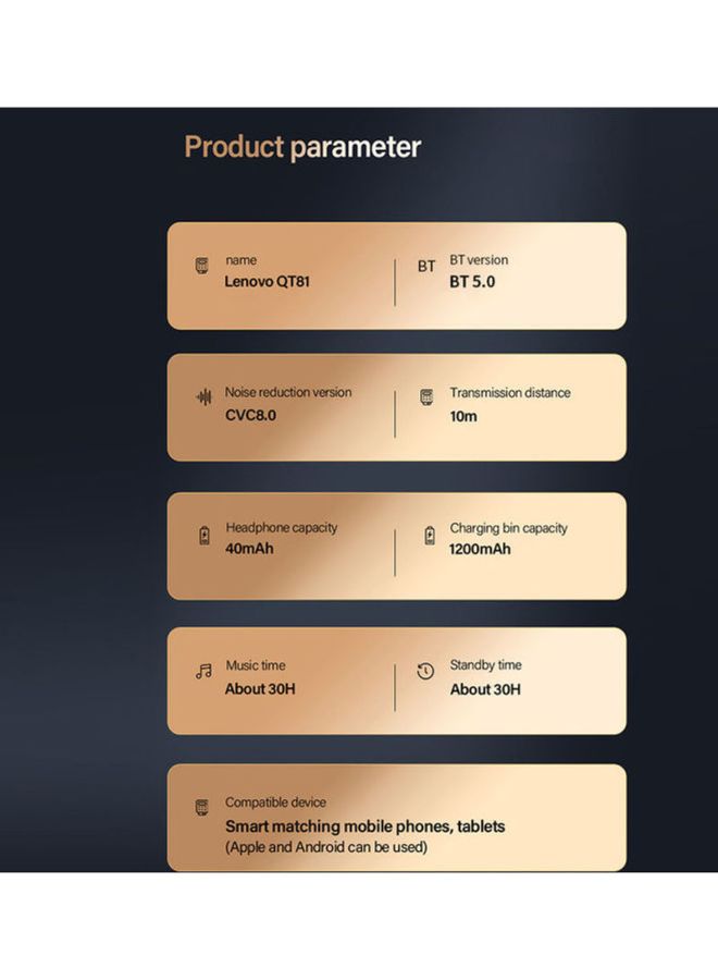 Lenovo Bluetooth In-Ear Earphones White - Image 3