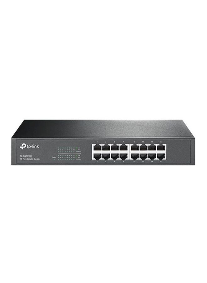 TP-LINK - TL-SG1016D 16-Port Gigabit Desktop/Rackmount Switch, Plug & play, Auto MDI/MDIX, Auto Negotiation, Energy-Efficient Technology Black/White - Image 1