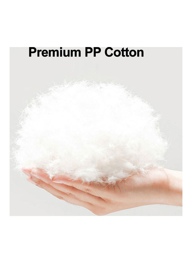 سرير دائري مبطن من الفراء الصناعي للحيوانات الأليفة برتقالي / أبيض - Image 2