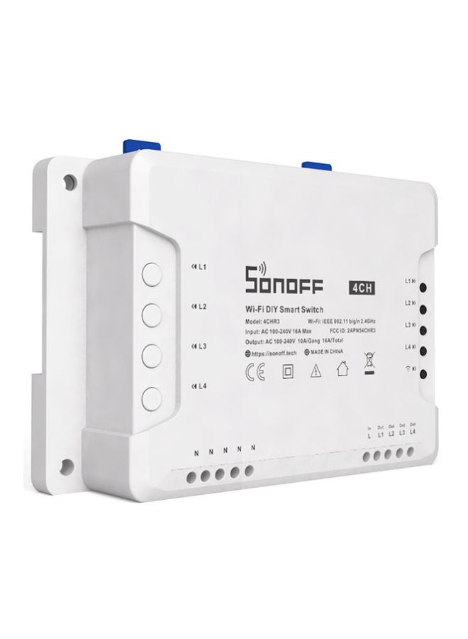 SONOFF Sonoff 4CH R3 Smart Switch, 4 Independent Channel Wifi Remote Control Switch, LAN Control, Self-Lock / Lock Mode, Alexa Compatible, Google Home Assistant white  - Image 3