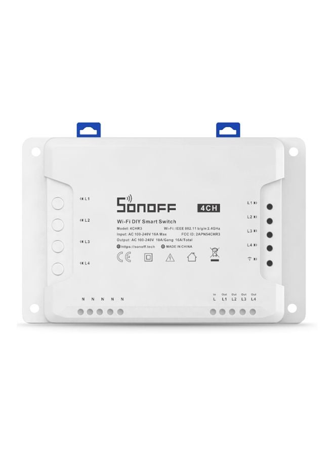 SONOFF Sonoff 4CH R3 Smart Switch, 4 Independent Channel Wifi Remote Control Switch, LAN Control, Self-Lock / Lock Mode, Alexa Compatible, Google Home Assistant white  - Image 4