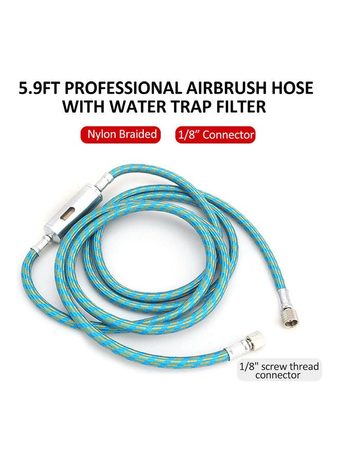 Generic - Professional Airbrush Hose With Water Trap Filter Blue/Silver/Yellow - Image 1