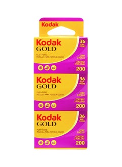 Pack Of 3 Gold Film Yellow/Red/Pink