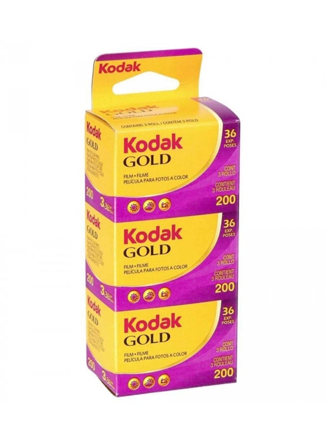 Kodak - Pack Of 3 Gold Film Yellow/Red/Pink - Image 1
