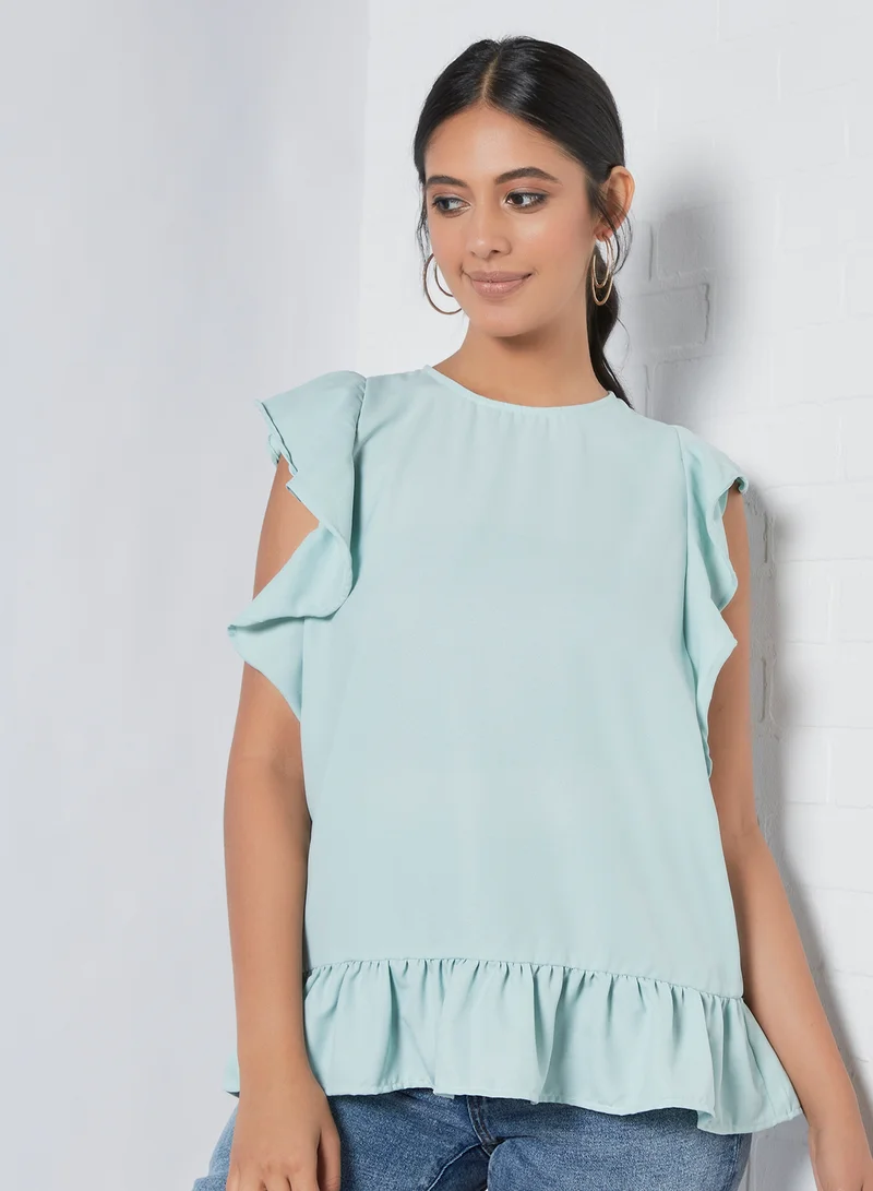 Aila Casual Frill Sleeve Top