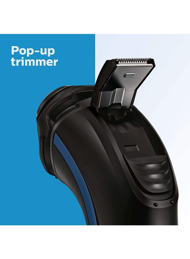 فيليبس ماكينة حلاقة كهربائية سيريز 3000 مع حقيبة حمل ورأس مرن أسود - Image 3