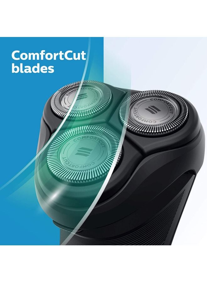 فيليبس ماكينة حلاقة كهربائية سيريز 3000 مع حقيبة حمل ورأس مرن أسود - Image 4