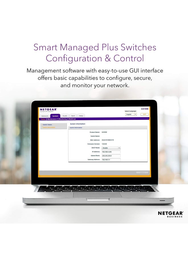 NETGEAR - 8-Port Gigabit Ethernet Smart Managed Plus Switch Grey - Image 1