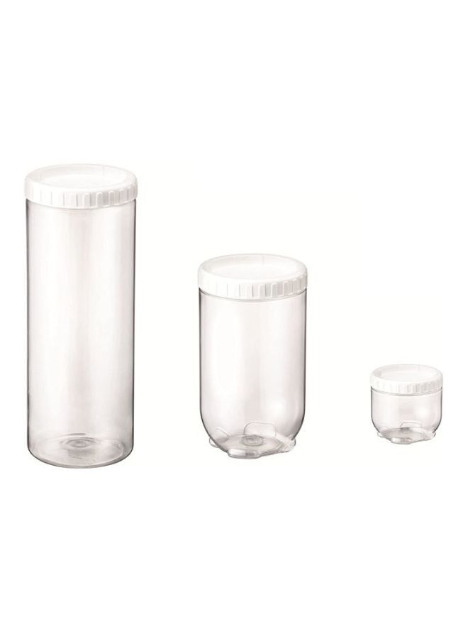 Set Of 5 Interlock Food Containers Clear Containers 620 Ml, Containers 1.3 L, Containers 2.1Liters