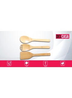 DELCASA 5-Piece Bamboo Utensil Set Natural 33x31x19.5cm  - Image 4