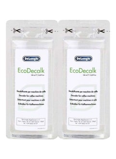 De'Longhi EcoDecalk Descaler Solution White/Black 2x100ml  - Image 1