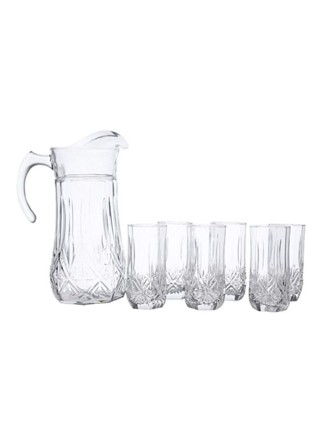 لومينارك طقم أكواب ماء زجاج مكون من 7 قطع من بريغتون شفاف 26.9x18x27.5سم - Image 1