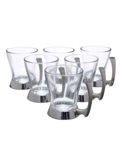 REGENT 6-Piece Onda Stainless Steel Tea Mug Set 230 ml Clear/Silver  - Image 1